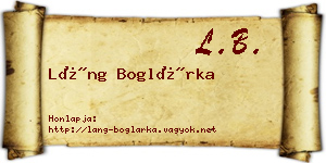 Láng Boglárka névjegykártya