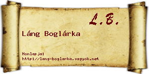 Láng Boglárka névjegykártya